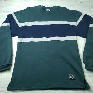 Vintage 90s Russell Athletic Color Block Sweatshirt USA Mens Size Medium Green
